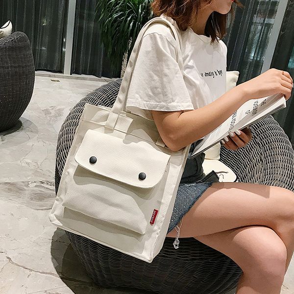 

reusable shopping bag new canvas bag simple casual daily use handbag shoulder bags