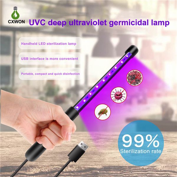 3W 5W UVC Esterilizador Luz USB Power portátil de Esterilizador UV Wand Ozone livre ultravioleta desinfecção lâmpada para Máscara Telefone WC