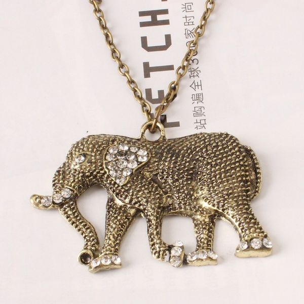 

elephant necklaces jewelry nose elephant long chain necklace, Silver