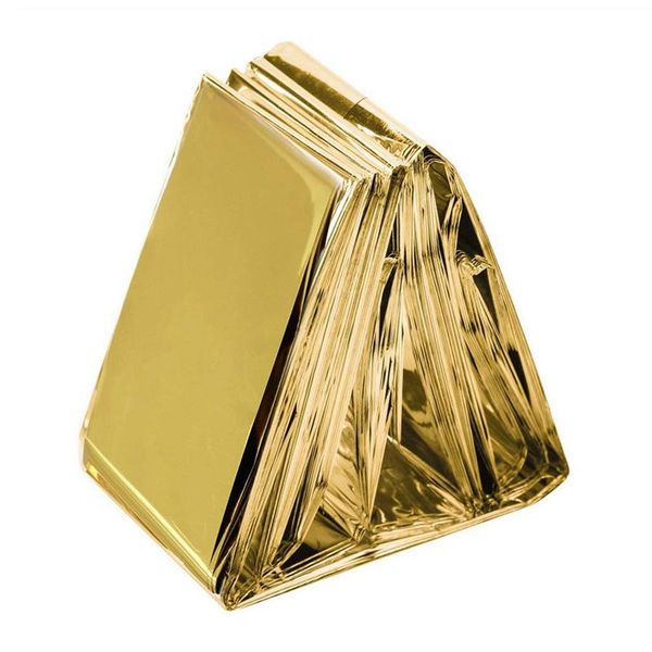 

emergency survival blanket (5 pieces) retains body heat, mylar waterproof rain cover, suitable for trekking, first aid kit golde