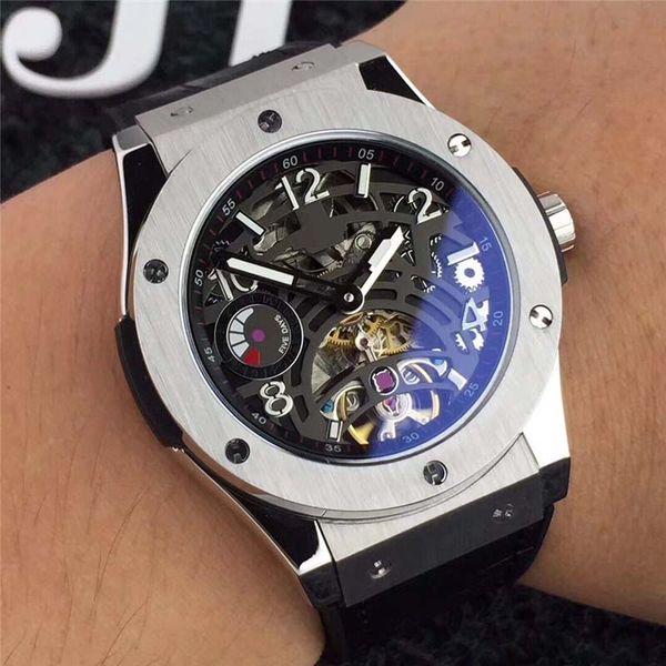 

идеальный простой автоматический hbt старинные кожаные часы из нержавеющей стали изысканный циферблат мужской изысканный подарок механически, Slivery;brown