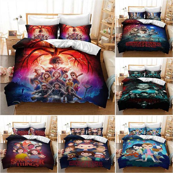 

strange-things printed duvet cover with pillow cover bedding set single double twin full  king size for bedroom decor