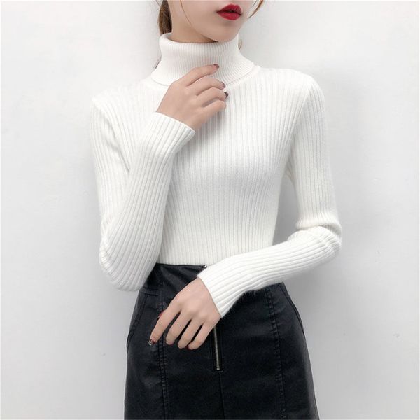 

womens sweaters 2019 winter turtleneck sweater women thin pullover jumper knitted sweater pull femme hiver truien dames new, White;black