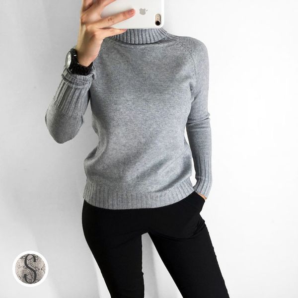 

2018 women turtleneck pullover and sweaters korean fashion long sleeve jumpers loose solid sweater autumn winter pull femme, White;black