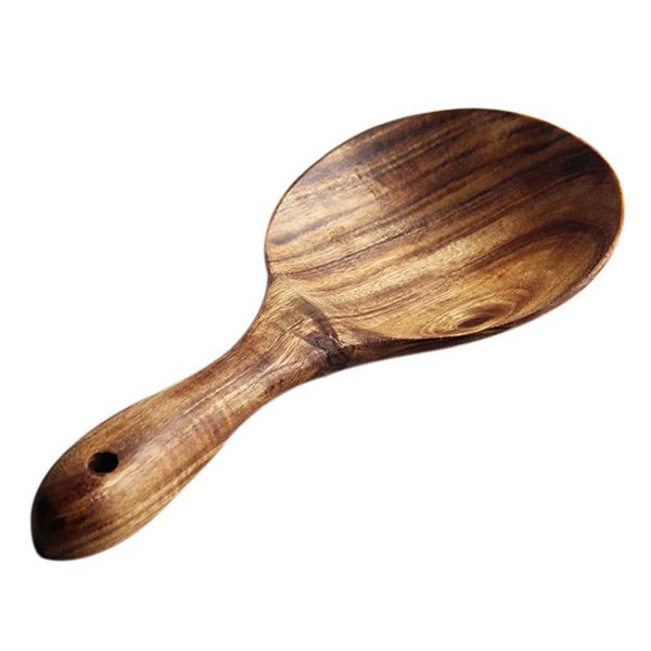

Teak Wood Spoon Natural Solid Wood Rice Spoon Wooden Rice Paddle Big Potato Serving Spoon Wooden Kitchen Utensils