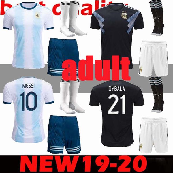 

New 2019 2020 argentina me i dybala argentina kit home away occer jer ey aguero di maria higuain 2020 home football hirt