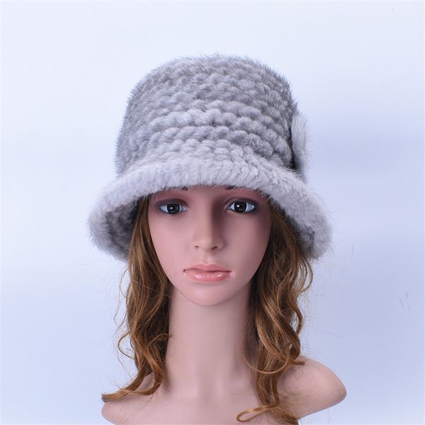 

winter real hats ladies hats brim hat white hat fedora woman vintage womens knitted warm fur caps h218, Blue;gray