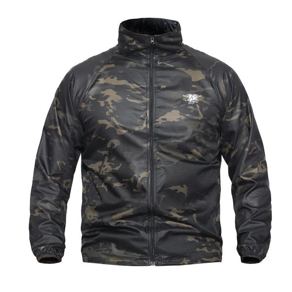 

softshell jacket men waterproof windproof in hiking jacket anti-uv clothing climbing ultra-thin skin coat sunscreen, Blue;black