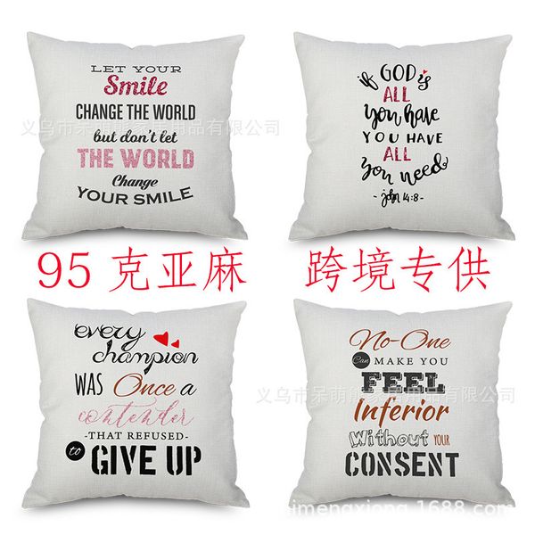 

english arts word flax foreign trade embrace pillow case concise back cushion cushion modern imitate mabaozhen