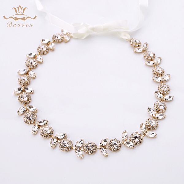 

korean gold crystal brides hairbands long tiaras headpiece with ribbon soft wedding hair accessories girls dress accessories t190628, Golden;white