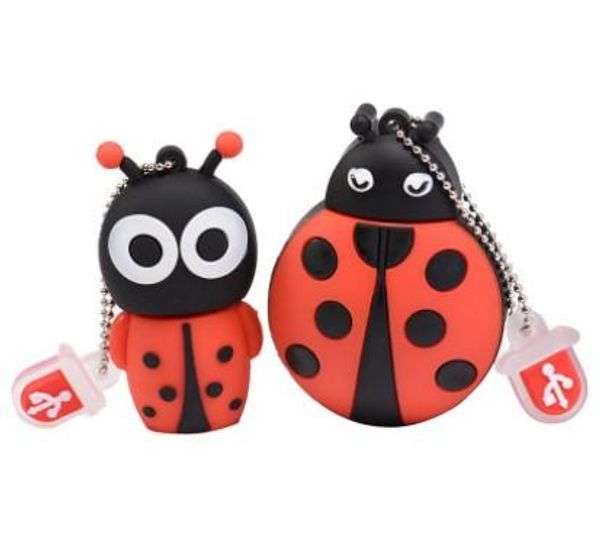 

ell flash usb drive disk cute beetle memory stick pen drives personalized mini pendrive 4gb~64gb ladybug cle usb 2.0