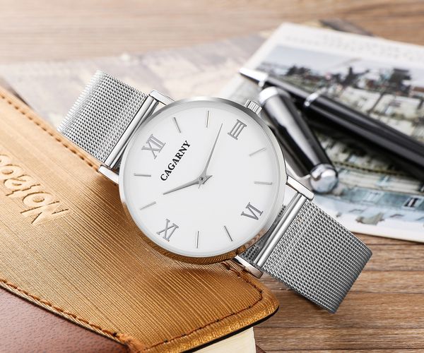 

cagarny men watches montre leather strap quartz watch reloj hombre military sports male clock relogio for men, Slivery;brown