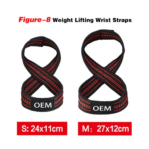 

1 pair 8-shaped bodybuilding tension band weightlifting protection wrist hand grasping force gym belt fitness horizontal bar