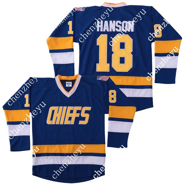 

hanson brothers 18 чарльстаун главной пощечины выстрел синего хоккей джерси 98565225, Black;red