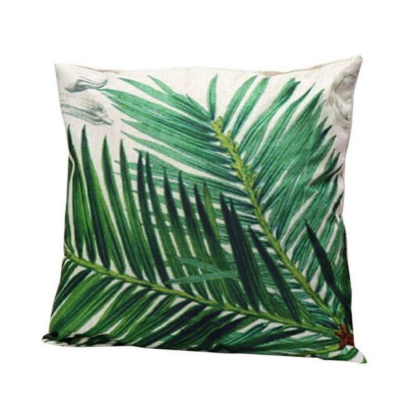 

flax square decorative throw pillow case cushion cover(palm6#