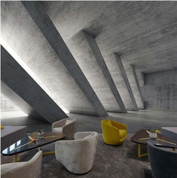 

custom p wallpaper retro industrial wind cement ash extension space mural living room tv background decoration 3d wall