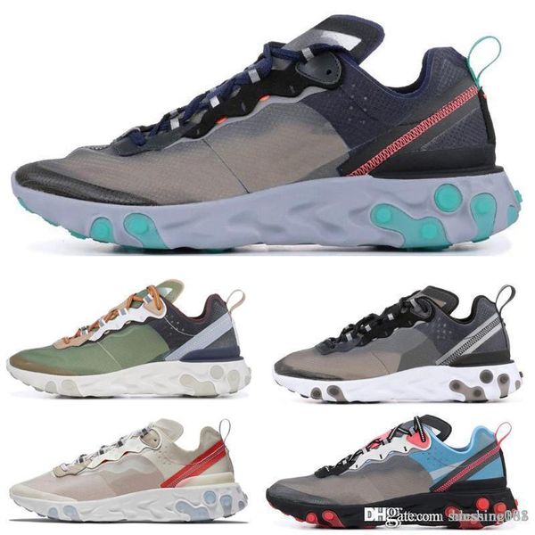 

air react element undercover running shoes for men women royal tint sail volt racer pink black mens trainer breathable sports sneakers