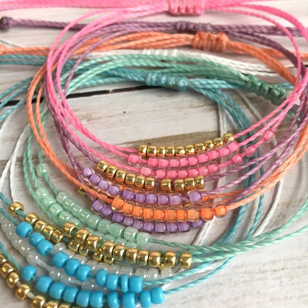 

europe and america summer new style anklet bohemian bead handmade anklet candy-colored foot chain multi-color selectable, Red;blue