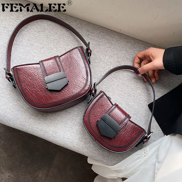 

полукруглый кожа pu crossbody сумки для женщин 2020 мода плеча сумка lady vintage tote сумки сумы