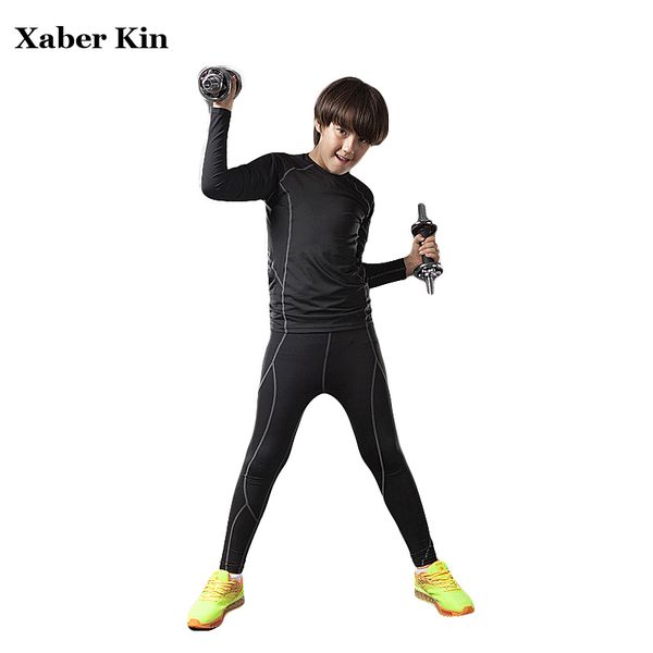 

running sets 2021 children boys sports tranning suits black duick dry gym sporting fitness clothes g23-937, Black;blue