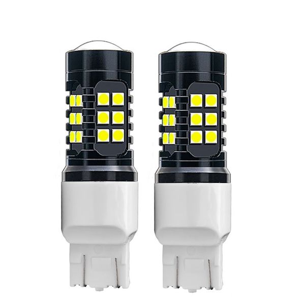 

2pcs t20 w21/5w 7443 super bright 1200lm 3030 led auto brake lamp car daytime running light turn signal bulb white red yellow