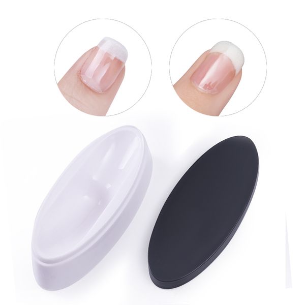 

1pc french dip nail container plastic smile line powder dipping tray nail tips mold guides manicure tool diy design, Silver