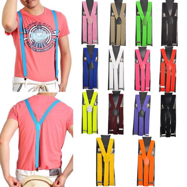 

adjustable elasticated suspender straps women men y shape elastic clip-on suspenders 3 clip pants braces 2020, Black;white