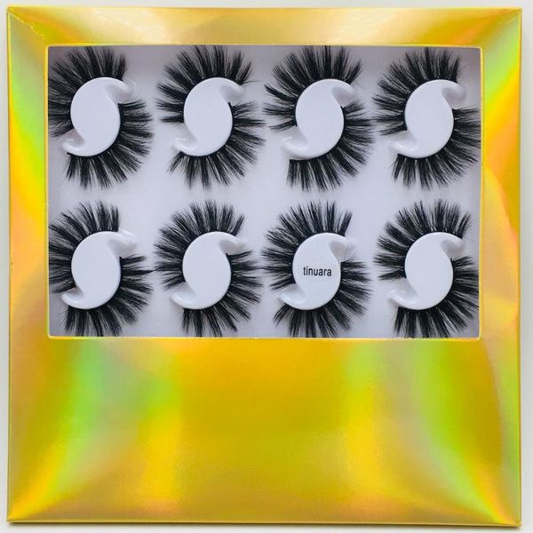 

pairs handmade 3d mink lashes short false eyelashes cross messy dense stage makeup