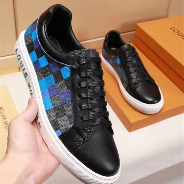 

2020 summer men shoes lace-up comfortable breathable leather casual shoes men sneakers wear resistant flat shoes man, Black