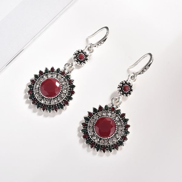 

fashion-retro bohemian ethnic wind earrings sunflower earrings, Silver