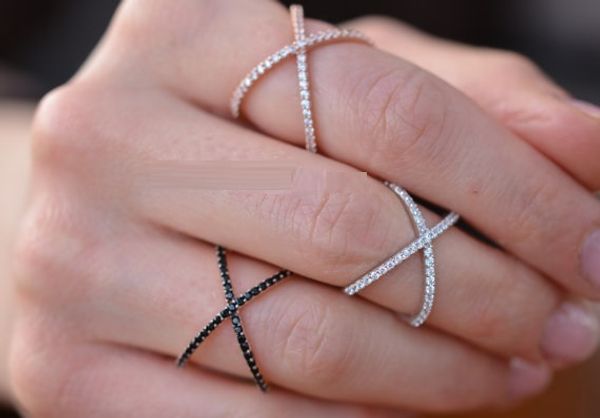 

sterling silver 925 criss cross x cross rings, cross rings, thin cz rings,women wedding micro pave ring, Golden;silver