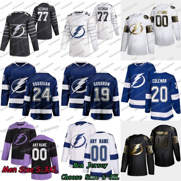 

19 barclay goodrow blake coleman victor hedman nikita kucherov mcdonagh andrei vasilevskiy steven stamkos brayden zach bogosian jersey, Black;red