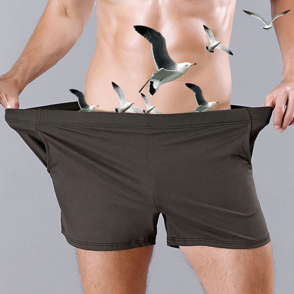 

men's sleep bottoms men cotton boxer short sleep bottoms solid male lounge pajama soft smooth man sleepwear, Black;brown