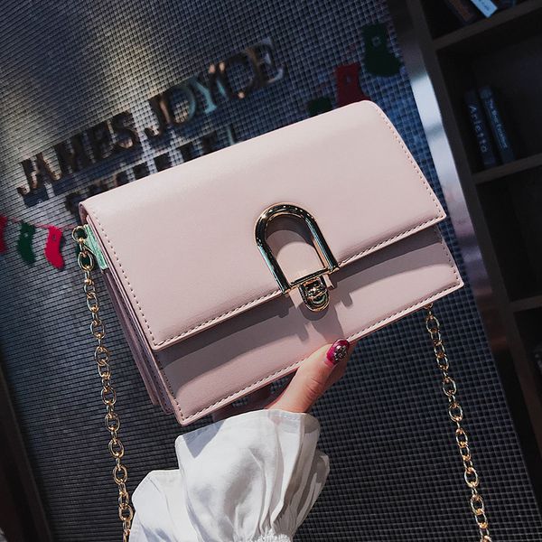 

2018 new fashion small square bag women's designer handbag pu leather women bag chain tote shoulder messenger bags