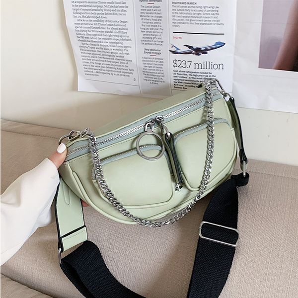 

дважды карманный crossbody сумка для женщин 2020 цепи плеча сумки твердых сумок цвета нового дизайна для рук