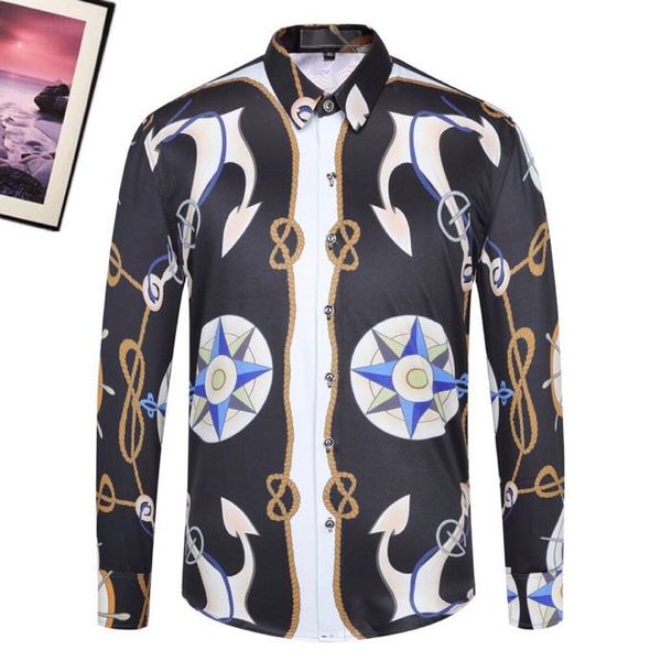 

w6598 fashion men's shirts 2020 runway european design party style men's clothing, White;black