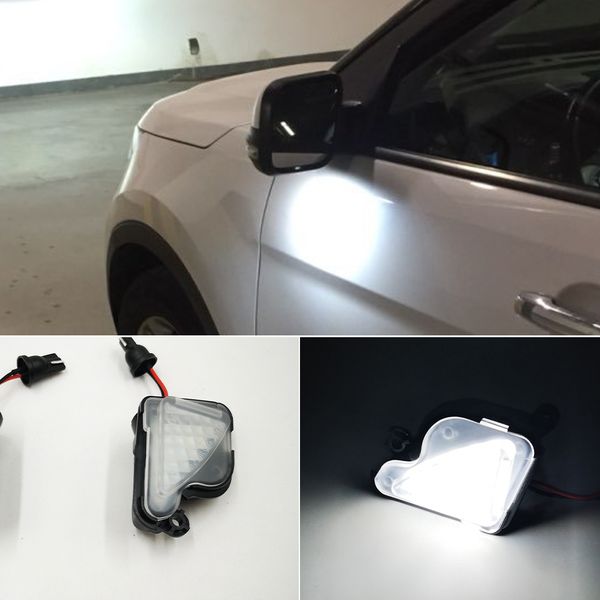 2PCS 6000K Weiße LED Unter Seite Spiegel Licht Pfütze Lampen Für Skoda Octavia 3 2 5E 1Z 2004-2020 Skoda Superb 3 2 B6 B8 2008-2021247V