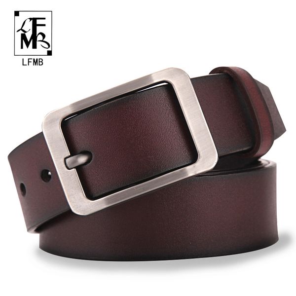 

lfmb]leather belt men male genuine leather strap male belt cowskin men's belts strap male men belts cummerbunds ceinture homme y200520, Black;brown