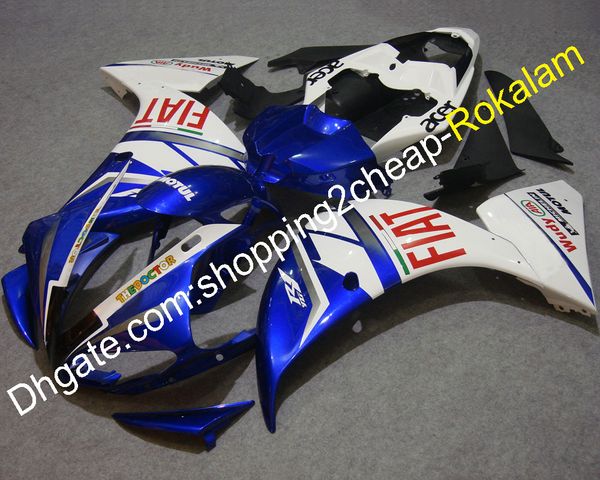 

09 10 11 yzf-r1 yzfr1 sportbike fairing fit for yamaha yzfr1000 yzf r1 2009 2010 2011 abs blue white cowling (injection molding)