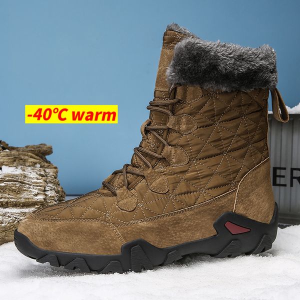 snow boots men водонепѬониаем мђжкие зимние боинки меом зимней обђв колжен, Black