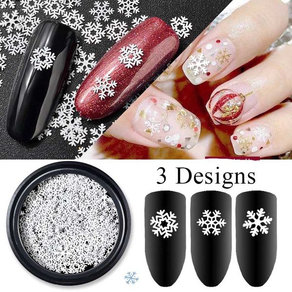 

multicolour snowflakes nail sequins shining gold 3d charm sequins for christmas nail art decorations diy flakes dust decorations manicure, Silver;gold