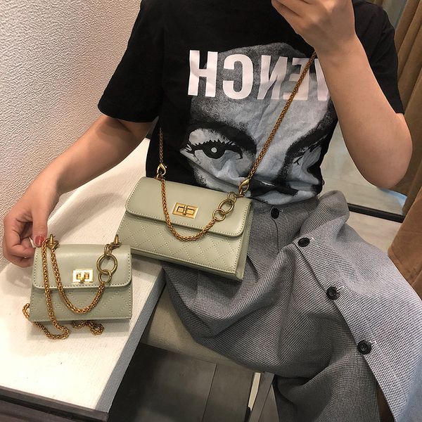 

2019 new tide chain oblique span package single shoulder texture small square bag women handbags ladies hand bags