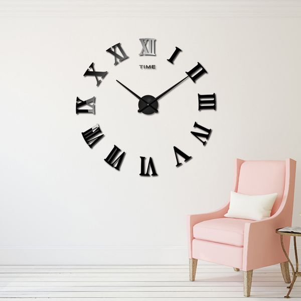 

16 inches promotion new home decorlarge large mirror fashion modern quartz clocks living room diy 3d wall clock watch ing