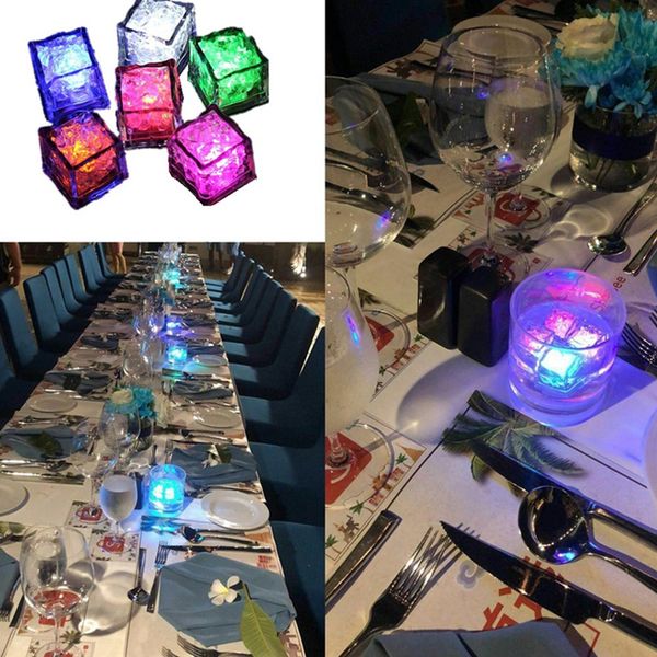 

led ice cubes shape glowing in water light party ball luminous flash light wedding festival bar wine glass decoration 12pcs