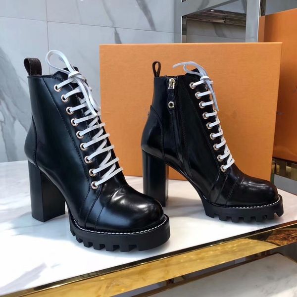 

натуральная кожа гладиатор узелок зимы женщин сапоги круглый toe sexy платформы мотоцикл сапоги голеностопного star trail boots обувь, Black