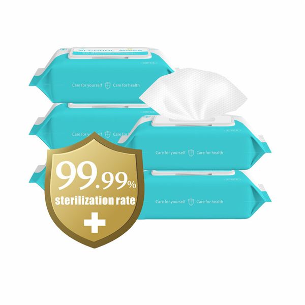 

75% alcohol disinfectant wet wipes dip 50 pcs/pac 180mm*150mm sterilized effective sterilization 99.9% disinfecting dipe household