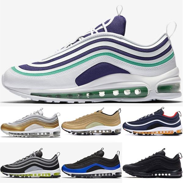 

97 og country camo south beach triple black white volt running shoes men 97s camouflage ultra bullet 3m premium zoom trainers sneakers, White;red