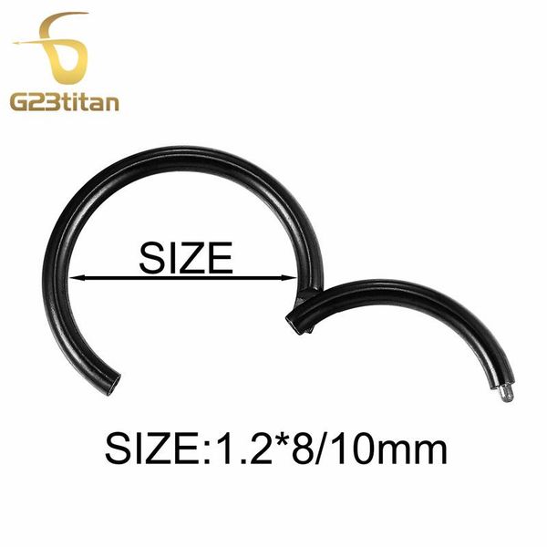 

g23titan rose gold color small hoop earrings for women men titanium 6-12mm round hinged segment circle ear piercing jewelry267k, Golden;silver