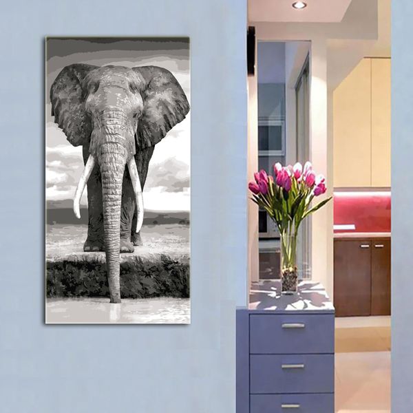 Acheter Hd Imprime Animaux Peinture à Lhuile Gris éléphants Photo Prints Affiche Toile Peinture Mur Art Prints Pour Le Salon Pas Encadré De 2736 Du