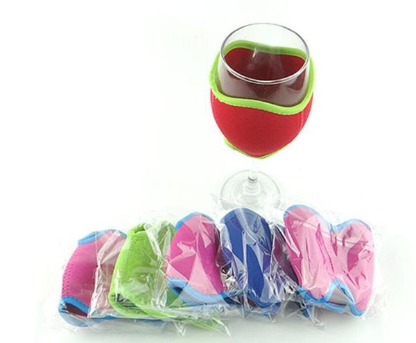 NOVO Neoprene Wine Glass luva Insulator Drink Titular Wine Glass Koozies para Festival Cups Coffee Party Cup Bar produtos